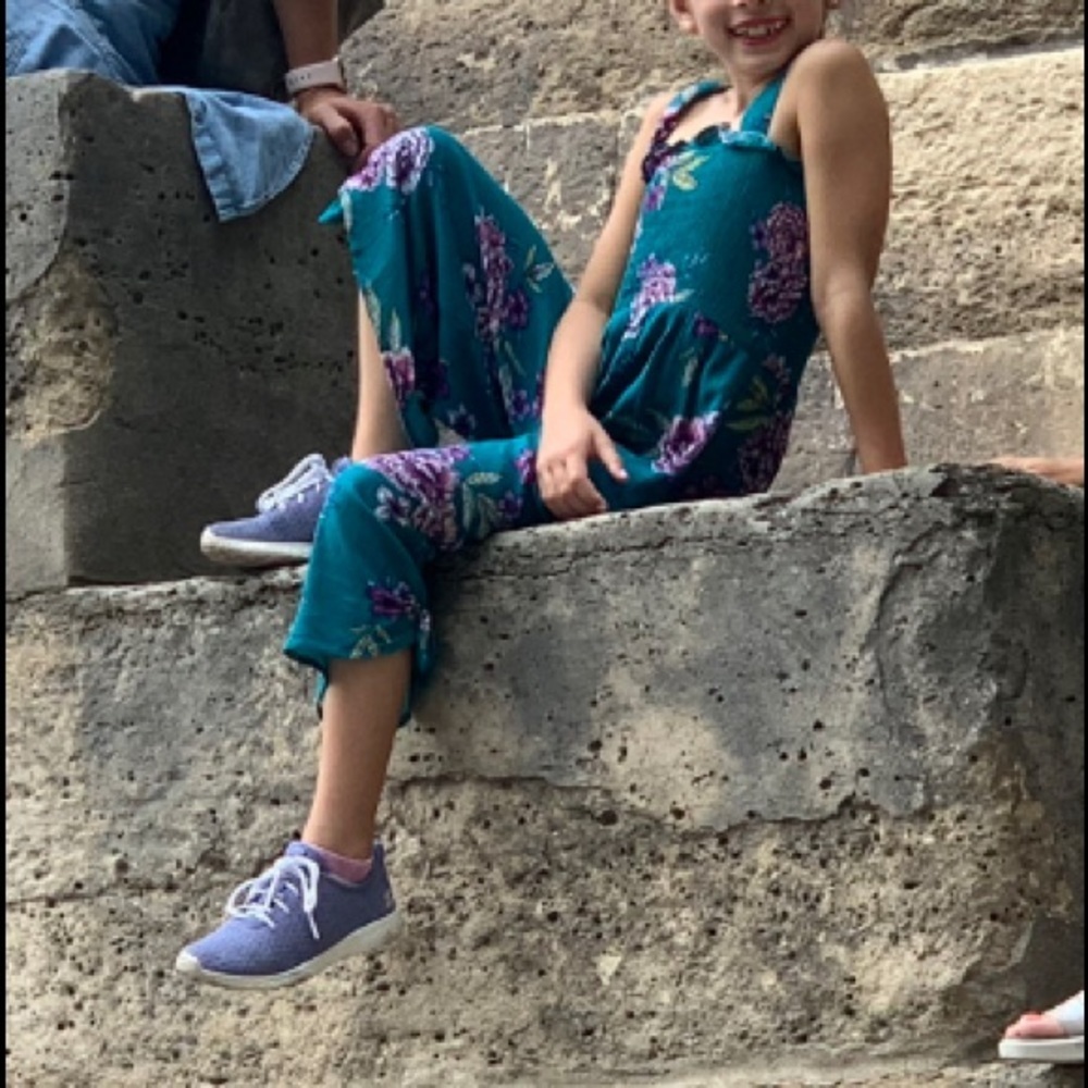 Art Class Smocked Jumpsuit Turquoise & Purple S​ - Picture 7 of 16